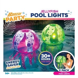 Jellyfish Pool Lights Inflatable Floating Multicolor Lanterns 2 Pack
